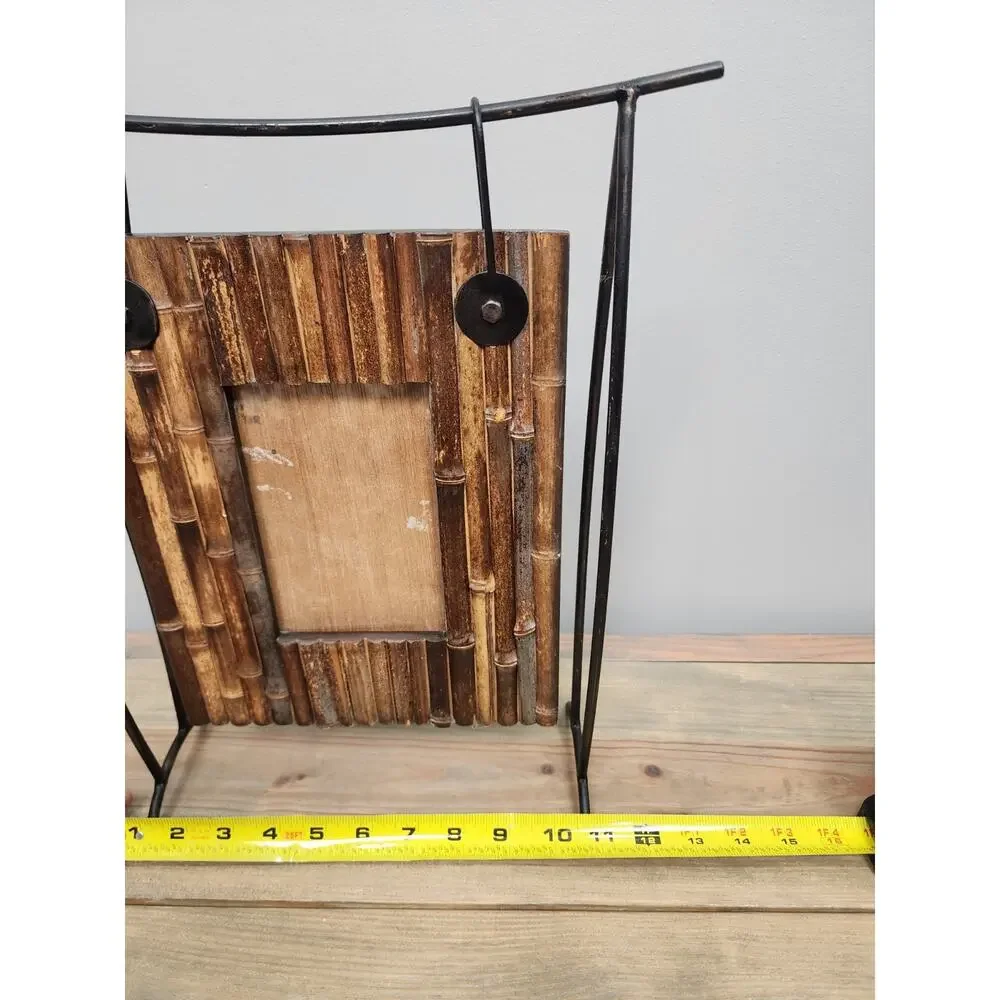 Rustic Farmhouse Bamboo Nautical Picture Frame Stand 4